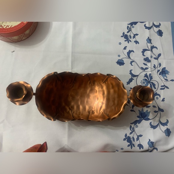 gregorian Other - Gregorian solid copper centerpiece bowl with an attached candle holder
